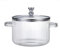 Kueohse Olla de cristal, olla transparente, olla sopa, calefacción, asas dobles, olla de cristal con tapa, duradera, fácil de usar, plata