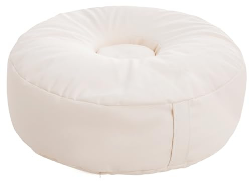 Newborn Photography Beanbag (Unfilled) 32″Donut Style, Travel Size Baby Posing Prop Vegan Leather Posing Pillow Poser Cushion with Handle for Baby Photoshoots, Studio, Home or On-The-Go Use