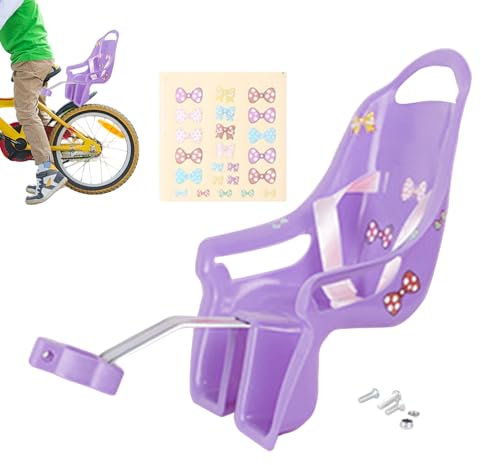 Fahrradsitz für Mädchen, Fahrradsitz für Puppen für Kinder, Fahrradsitz für Puppen und Plüschtiere mit lustigen Aufklebern | Fahrradzubehör