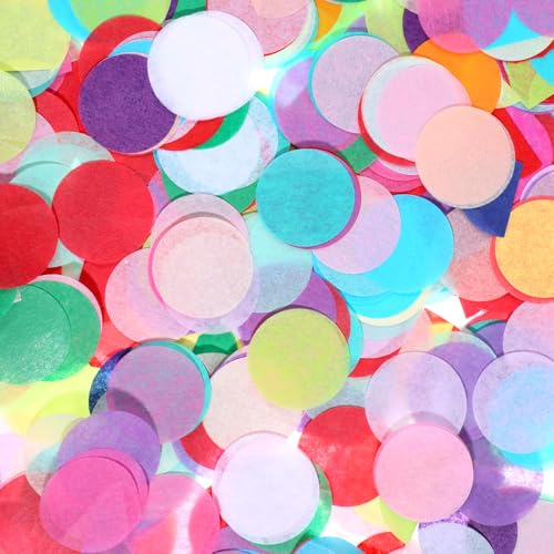 5000 Stück Konfetti Bunt, 2.5cm Runde Konfetti Geburtstag Seidenpapier Bunt Papier Confetti für DIY-Bastelarbeiten Scrapbooking Geburtstag Hochzeit Jubiläum Party Festival Dekoration