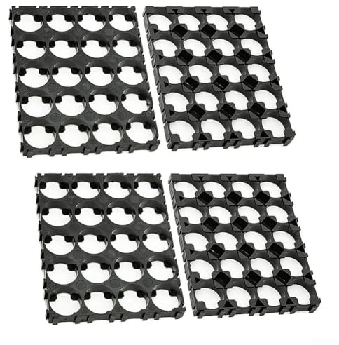 4PCS 18650 Battery Pack Holder Bracket, DIY Lithium Battery Stand for Cylindrical Cells, 4x5 Battery Configuration ABS PC Plastic Frame Mount for Power Tool Battery Storage