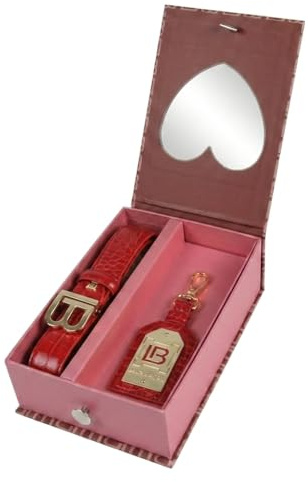 Laura Biagiotti Geschenkset für Damen, Schlüsselanhänger und Gürtel aus Kunstleder