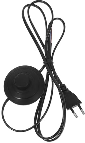 FUTUREORYY Interruptor de Pie para Lámpara de Suelo Negro de 1.8 Metros Cableado Seguro y Adecuado para Salas y Oficina