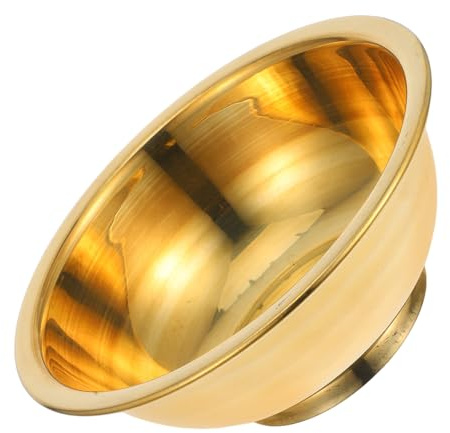 HOMSFOU Bol D'offrande en Cuivre Doré Petit Format, Bol à Eau Tibétain pour Rituels Bouddhistes, Contemplation, Yoga et Décoration Intérieure Cérémonielle, Accessoire Multifonction