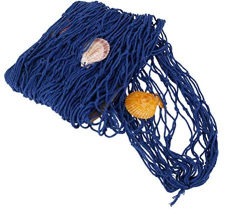 LUOEM Decorative Fishing Net Nautical Seaside Netting With Shell Party Wall Hanging Decor 2Mx1M