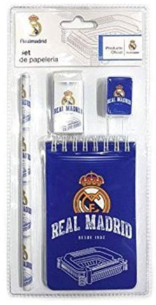 Real Madrid 097258 Export.CM Juego de papelería (4 Piezas), Color Azul (CASA Y MENAJE 2015 S.L