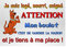 plaque attention chien humoristique en métal 29 x 20 cm env réf 26