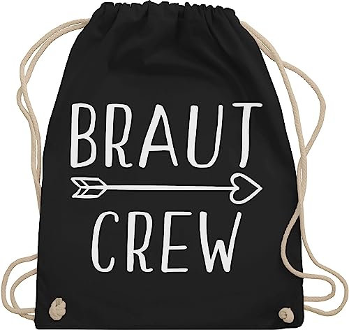 Turnbeutel Rucksack - JGA Junggesellenabschied Frauen - Braut Crew Pfeile - Unisize - Schwarz - bride team beutel brauttaschen bachelorette party bridesmaid turnsack junggesellinnenabschied outfit