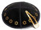 JL Kippha's Schwarz und Gold Leder Kippa Yarmulke jüdischen Yamaka Kippa Israel Cap Judaica