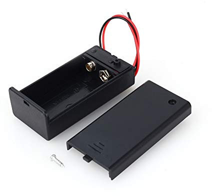 Battery Holder Case - 9V Volt PP3 Battery Holder Box, DC Case w/Wire Lead with ON/OFF Switch Cover Durable