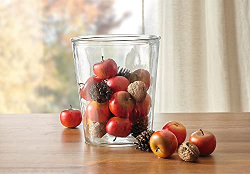 12 Deko-Äpfel in rot, Ø 5 cm, zum Dekorieren und Basteln, Kunstobst, künstliche Früchte