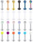 Rajnard 24Pcs Lippenpiercing 16G Chirurgischer Stahl Labret Ohrstecker Monroe Piercing Schmuck für Frauen Männer Tragus Helix Ohrringe Hanteln 8mm