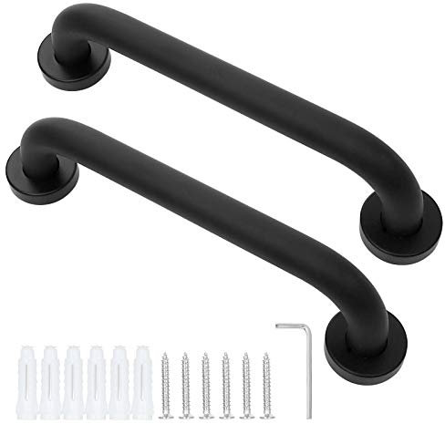 ASelected 2 Pack Grab Rails Bath Shower 12 Inch (30cm) Safety Support - Black