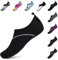 SAGUARO Herren Badeschuhe Damen Strandschuhe rutschfest Schwimmschuhe Männer Atmungsaktiv Neoprenschuhe Frauen Aqua Wassersport Sommer Pechschwarz 44/45 EU