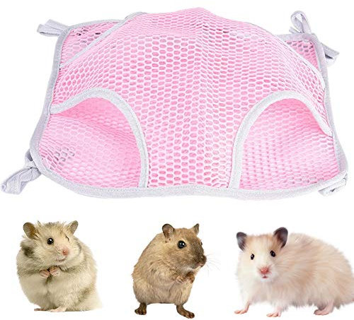Kleine Tiere-Hängematte, NALCY 2-lagige Zucker-Hängematte, Kleintierkäfig-Hängematte, Hamsterkäfig-Zubehör, Gemütliches Kleintierbett für Chinchilla, Papagei, Zucker, Frettchen, Ratten, Hamster