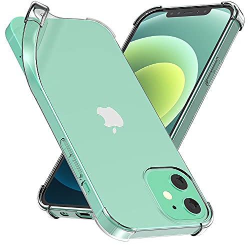 ebestStar - Cover per iPhone 12, 12 Pro Apple, Custodia Silicone Trasparente, Protezione TPU Antiurto, Bordi Rinforzati, Trasparente