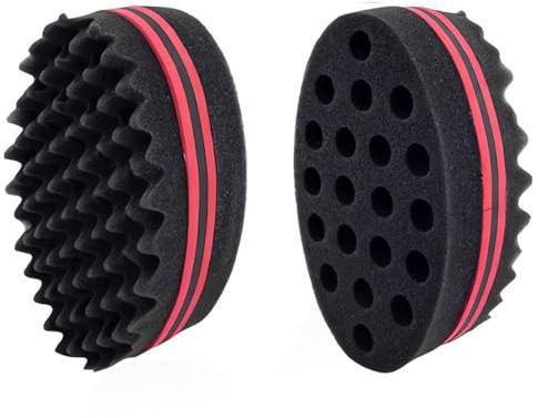 LATRAT 2 Stück Schwamm Haar Twist, Magic Curl Schwamm Große Löcher, für Dreadlocks Curl Coil Wave Doppelseitiges Haar Twist Sponge Magic Hair Braider