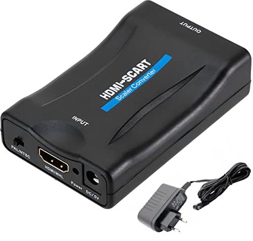 Retoo Scart a HDMI Convertidor, LTE 4G 700-27000 MHz, Scart to Hdmi Adaptor Convierte, Conversor de Audio Vídeo, con PAL NTSC3.58 NTSC4,43 SECAM, Salida de Video y Audio, para HDTV, VHS