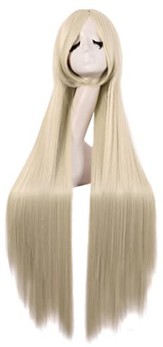 MapofBeauty 40 Zoll/100 cm Einzigartige Lange Damen Cosplay Straight Cosplay Perücke (Gold)