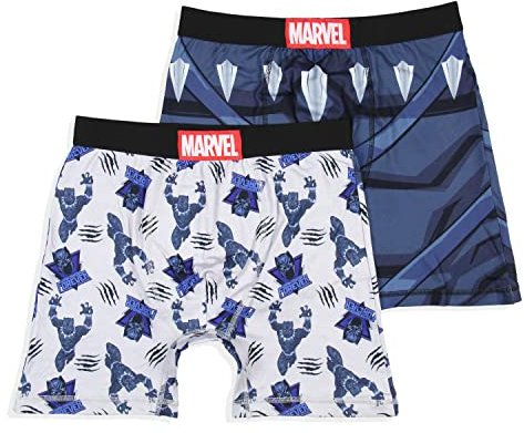 Marvel Mens' 2 Pack Black Panther Costume Boxers Underwear Boxer Briefs (Large)