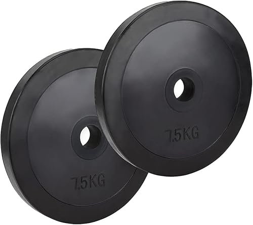 MAXSTRENGTH Olympic Bumper Plates - Rubber Coated Barbell Weight Plates - Strength Training Weight Lifting Equipment for Women and Men - Range from 7.5 x 2 = 15 kg