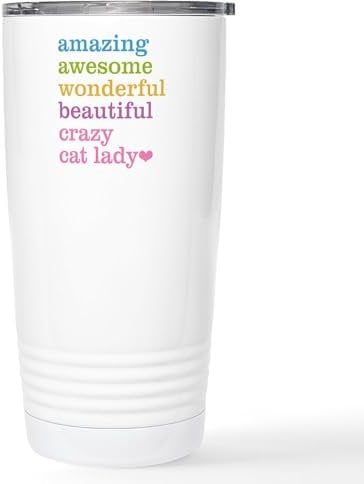 CafePress Crazy Cat Lady Stainless Steel Travel Mug Stainless Steel Travel Mug, Insulated 20 oz. Coffee & Tea Tumbler