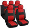 Rebeca Shop A20 Coprisedili Per Auto Universali | Modello Trapuntato | Set Fodere Anteriori e Posteriori | Zip | Copri-Sedile Interni (Rosso)
