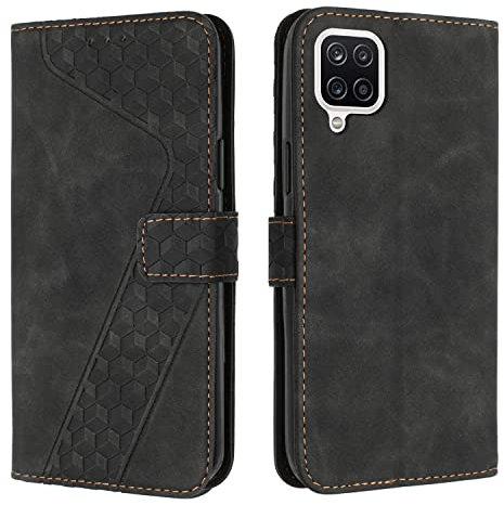 OKZone Cover per Samsung Galaxy A22 4G/M32 4G, Custodia in Pelle Samsung A22 4G/M32 4G, Cover a Libro Galaxy A22 4G/M32 4G Magnetica Portafoglio Folio PU Pelle Flip Caso con Wallet Case Cover (Nero)