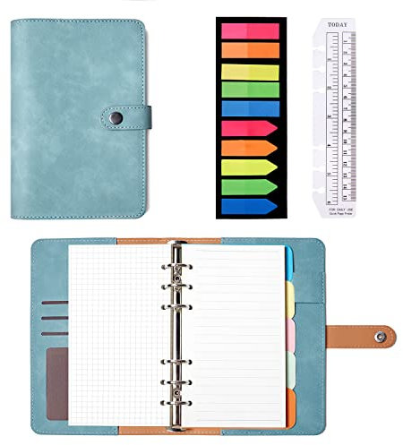 Nacial A6 Binder Notizbuch,PU Leder Notizblock Tagebuch mit 80 Blatt/160 Seiten, Planner Kleine Notizblöcke für Arbeiten,Leben und Reisen