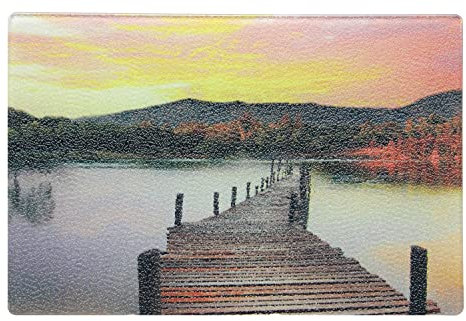 BELOFAY 40x30cm Pack of 1 Art Tempered Glass Chopping Board | 5mm Toughened Glass Cutting Board | Worktop Saver, Non-Slip, Long Lasting, Round Corner, Smooth Edges, Scratch Resistant
