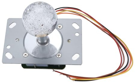 QANYEGN Bâton d'arcade, joystick sensible à la lumière, bâton de contrôle coloré avec câble 5P, boule de cristal pour machine d'amusement de jeu