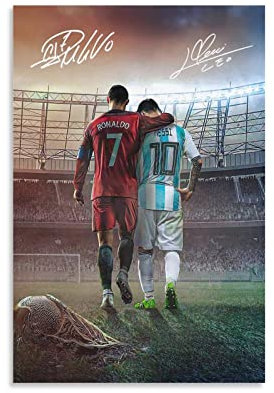 fhzang Leinwandposter Messi Ronaldo, ungerahmt: 30 x 45 cm