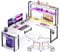 ODK Eckschreibtisch Weiß mit Stall, 150×120 cm Reversibel Gaming Tish L Form mit LED, Computertisch mit USB-Ladeanschluss&Steckdose, Gaming Schreibtisch für das Heimbüro