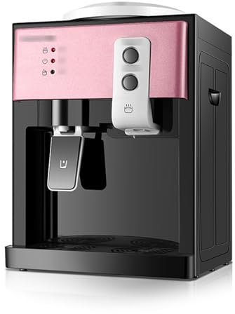 BURLOE Water Dispenser, Household 220V Mini Desktop Hot Water Dispenser Electric Water Cooler Rose Gold Table Water Dispenser Household Water Dispenser,Pink