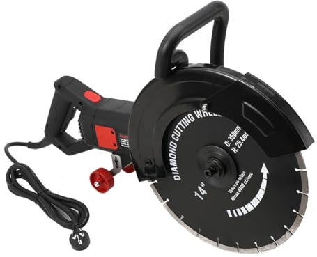 NICCOO Elektrischer Betonsäge, 3200W 220V Betonschneider Trennschleifer Pflasterschneider mit 350mm Sägeblatt Kreissäge, Nassbetonsäge Steinschneidemaschine Wandjäger Steinsäge Mauernutfräse