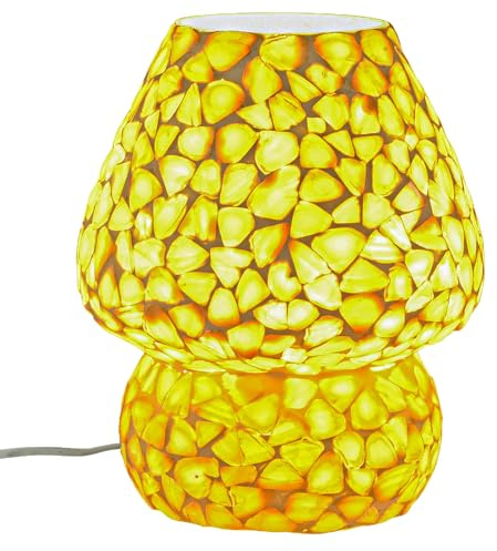 Marrakesch Boho Deko Tischlampe Nachttischlampe | Deko Aesthetic Tischleuchte Lampe Wohnzimmer Schlafzimmer & Kinderzimmer | Moderne Tischleuchte Aubina aus Mosaik (Aubina -2-)
