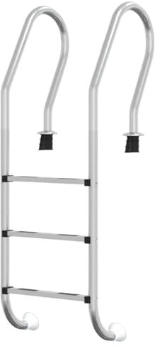 Escalera de piscina de acero inoxidable enterrada para piscina de gimnasio y suelo, acero inoxidable 304, 54 x 38 x 158 cm.