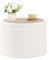 Bonlife Large Round Ottoman with Storage,Folding Boucle Stool,Ottoman Coffee Table,Chest Toy Box,Footstool for Living Room,Bedroom,White,56x56x40cm