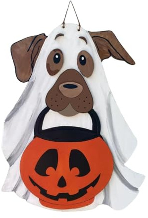 Halloween Schild für Dekoration, Hund Deko aus, Halloween Schild für Haustür, Geisterdekor aus, Halloween Geist Deko Hund Geist Deko aus Halloween