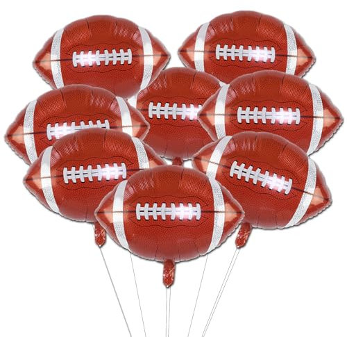 Rugby Fußball Luftballons Ballons Deko, 8 Stück Braun American Rugby Fußball Folienballons, Thema Ballon Deko, Geburtstag Dekoration Party Dekoration für Junge Sport Party