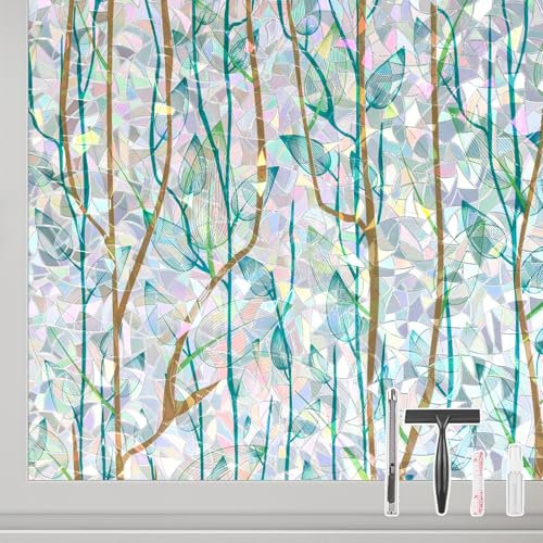 KROMAPOLIS Pellicola Privacy Finestre Vetrofanie Per Finestre Pellicola Per Vetri Finestre Pellicola Oscurante Vetri Finestre Adesivo Finestra Privacy 4 Strumenti, Anti-UV, Home - 44.5 * 200cm