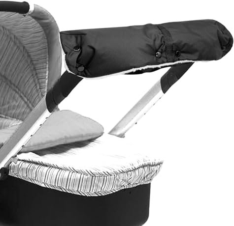 Mritrit Kinderwagen Handwärmer, Universalgröße Kinderwagenmuff, Extra Dicker Wasserdicht und Winddicht Stroller Handmuff für Den Kinderwagen Radanhänger (Schwarz)