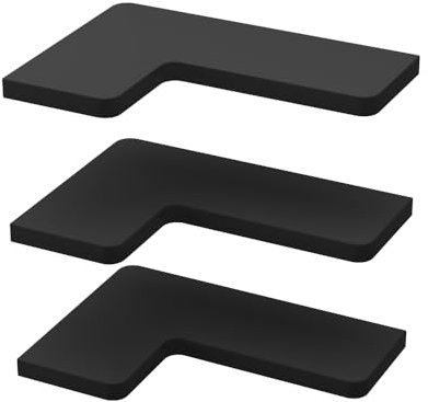 Vicco Eckregal Curva, Bücherregal, Schwarz, 40.5 x 2.5 cm 3er Set