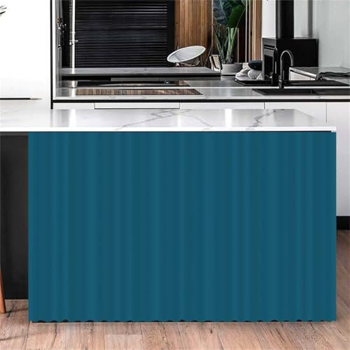 Highdi Schrankvorhang mit Klett, Schrank Vorhang Küche für Regal Selbstklebend Privatsphäre Schrankgardine für Küche, Kleiderschrank, Kommode (Seeblau,70 * 90cm)