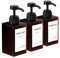 Anhow 3er 450ml Shampoo Flaschen zum Befüllen, PETG Seifenspender Kunststoff mit Kategorie Etiketten für Leere Nachfüllbare Pumpflaschen - Braun