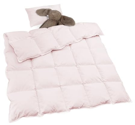 zzlamb Kleinkind-Steppdecke, Baby-Daunendecke, leicht und atmungsaktiv, für kleine Kinderbetten, Ganzjahres-Bettdecke, weiche, geräuschlose Baumwollmischung, daunendicht, maschinenwaschbar, Kirschrosa