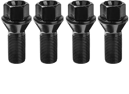 Bulloni per Ruote,Dadi per Ruote 4 pz M14x1.25 Nero Bolt Bolt Bolt Uso adatto per BMW X3 X5 E70 E71 F20 F25 36136781151 Accessori Parti