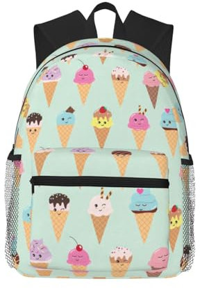 Yyoretp Unisex-Rucksack mit Eiswaffel-Druck, Oxford-Rucksack, Wanderrucksack, Reisen, Outdoor-Schultertasche