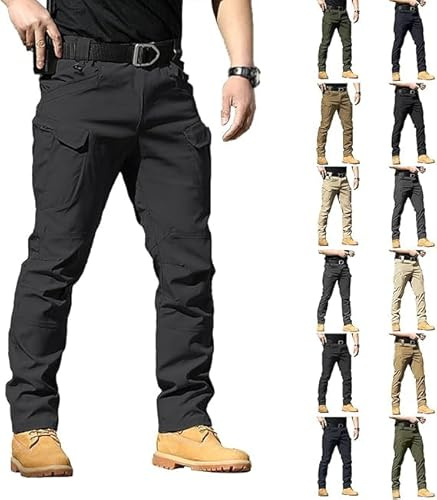 Nlaayong Pantalon Tactique Homme Cargo Treillis Militaire Randonnée Chasse Pantalon de Travail Pantalon Cargo Homme Tactique Combat Stretch Extensible Séchage Rapide Vetement de Travail