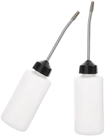 Generisch Nadelflaschen 120ml | Dosierflasche Set 2 Stück | Präzisionsflasche Für Öl & Flüssigkeiten | Feindosierer Für Nähmaschinen, Auto, Elektromotoren, Handwerk, Stickerei – ABS, 19cm